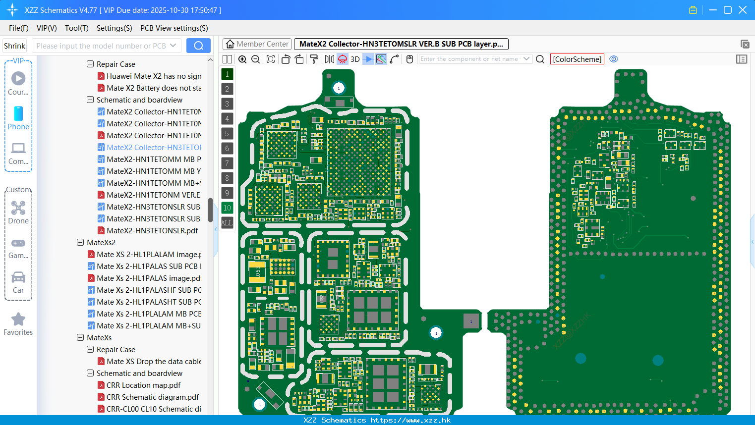 Huawei MateX2 Collector-HN3TETOMSLR VER.B SUB PCB Layer